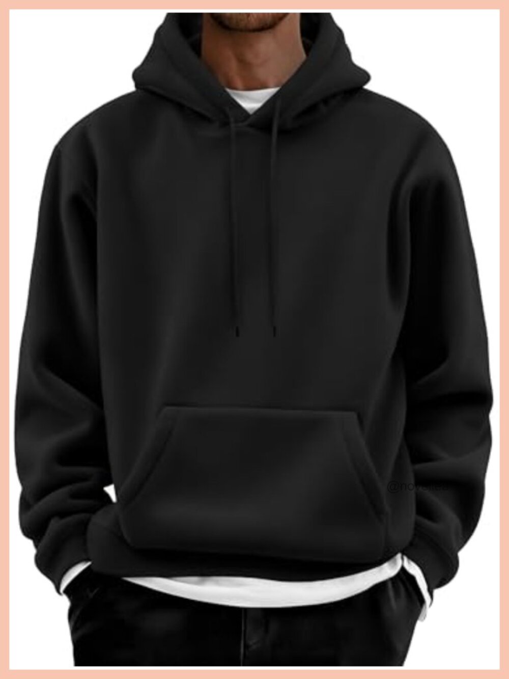 Cotton Fleece Hooded Sweatshirt Casual Long Sleeve Pullover with Kangaroo Pocket